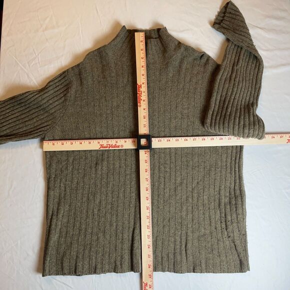 Abercrombie & Fitch Sweater Mens sz L  Brown  Ribbed Mock Neck Wool blend - Picture 3 of 5
